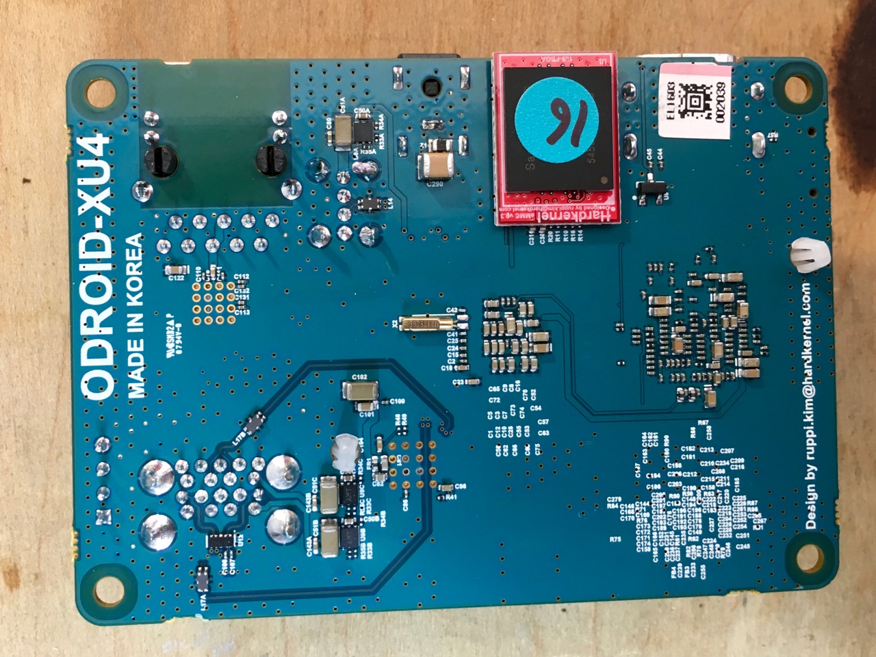 The eMMC drive attached to the node