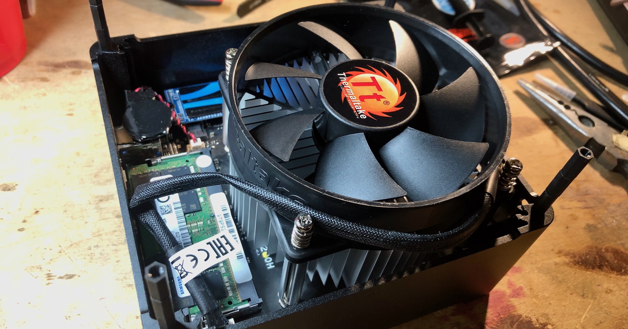 CPU cooler cable placement
